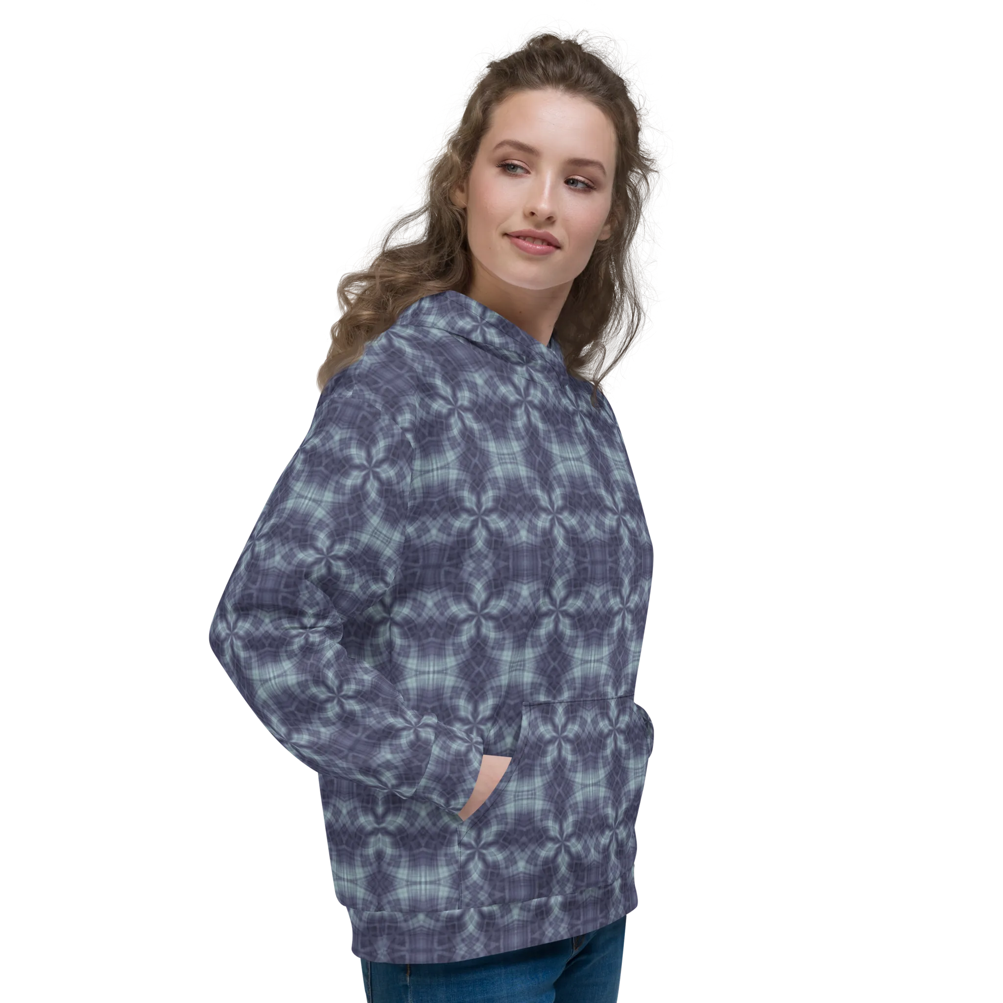 Recursia Argyle Rewired Women's Hoodie In Blue