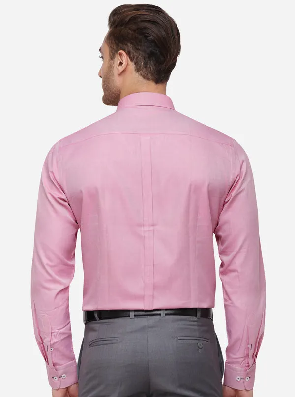 Rose Pink Solid Slim Fit Formal Shirt | JadeBlue