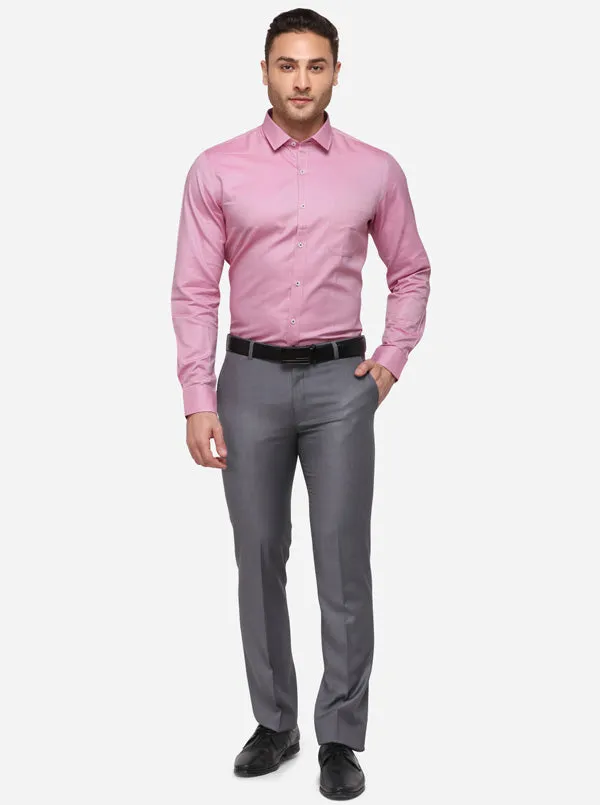 Rose Pink Solid Slim Fit Formal Shirt | JadeBlue