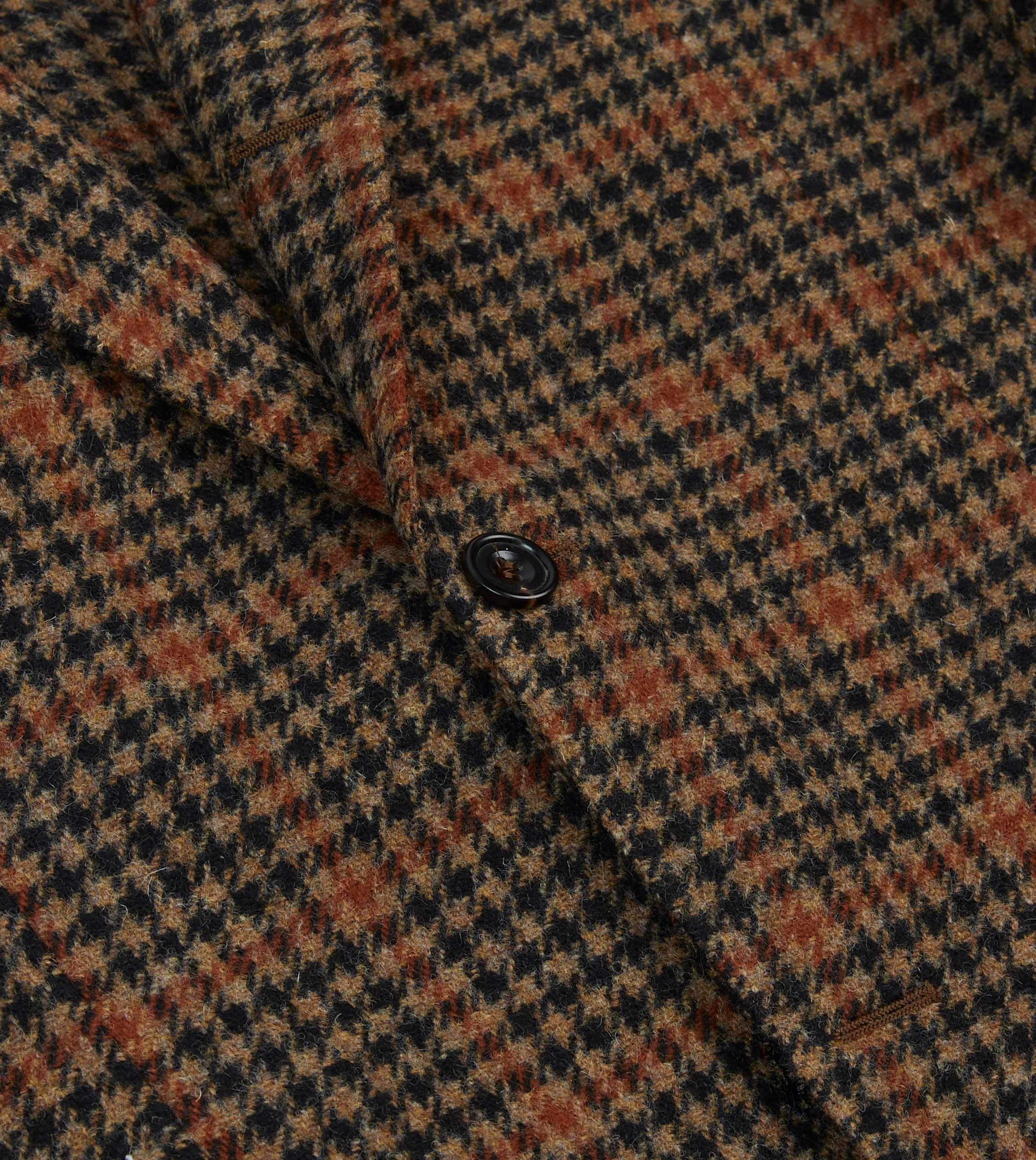 Rust Houndstooth Check Tweed Blazer