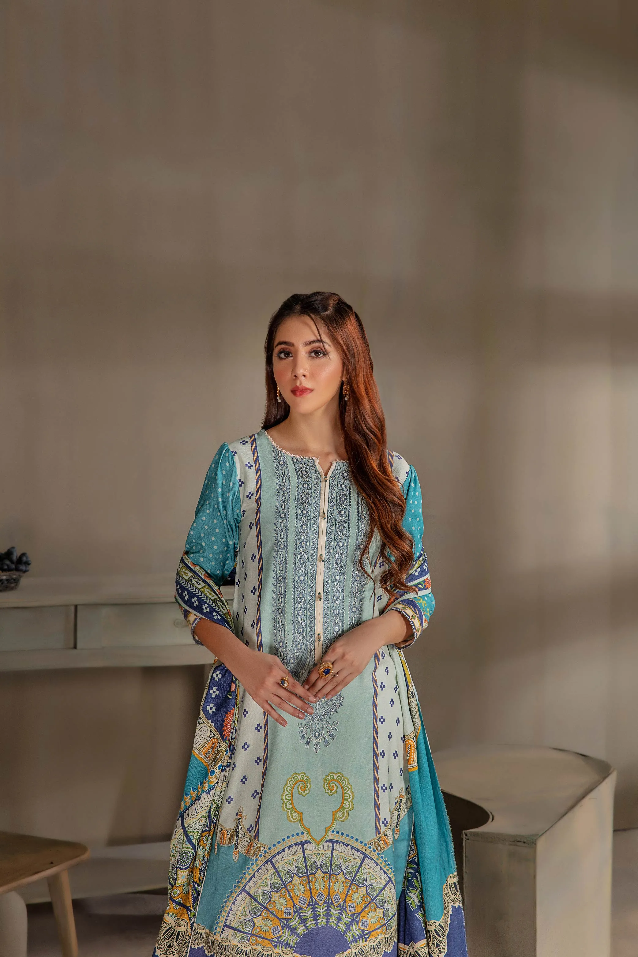 Sana & Samia by Lala Embroidered Woolen Print Collection – Namara