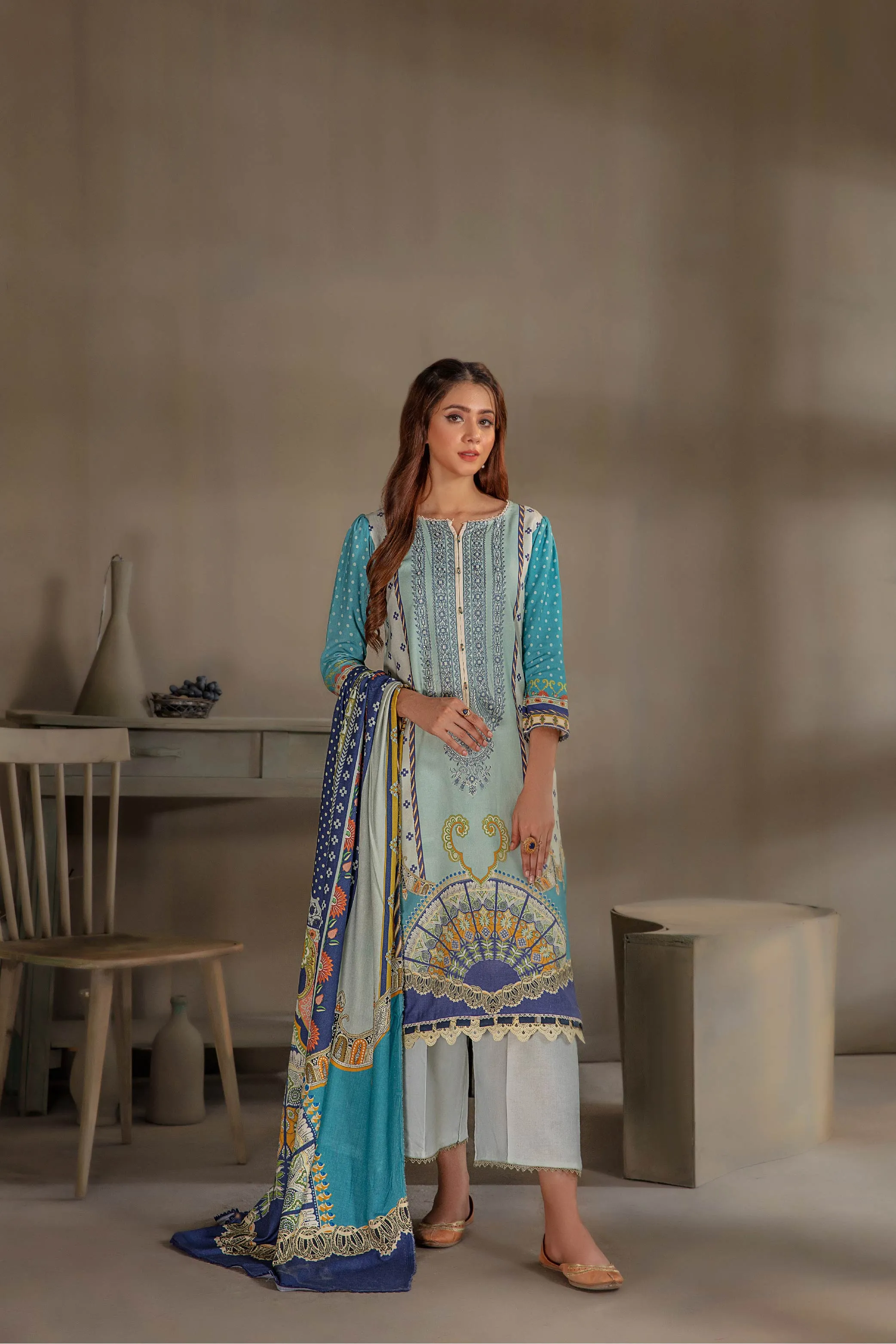 Sana & Samia by Lala Embroidered Woolen Print Collection – Namara