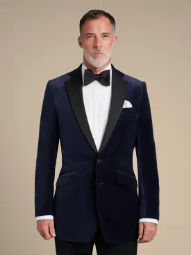 Single-Breasted Navy Velvet Dinner Jacket Hire