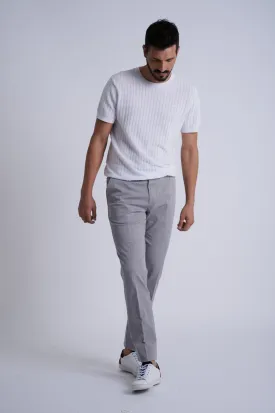 Slim fit cotton rayon structure chino