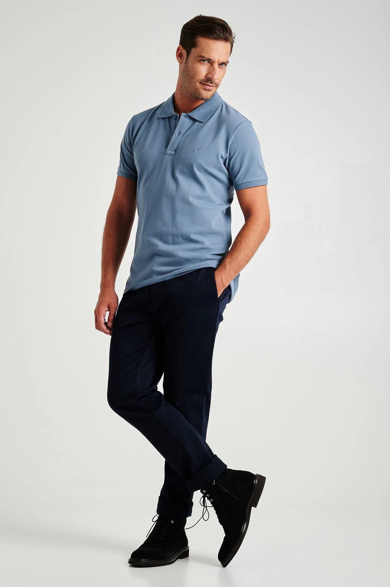 Slim fit plain SOLOTEX chino trousers