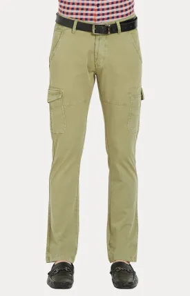 Spykar Men Olive Solid Slim Fit Cargos