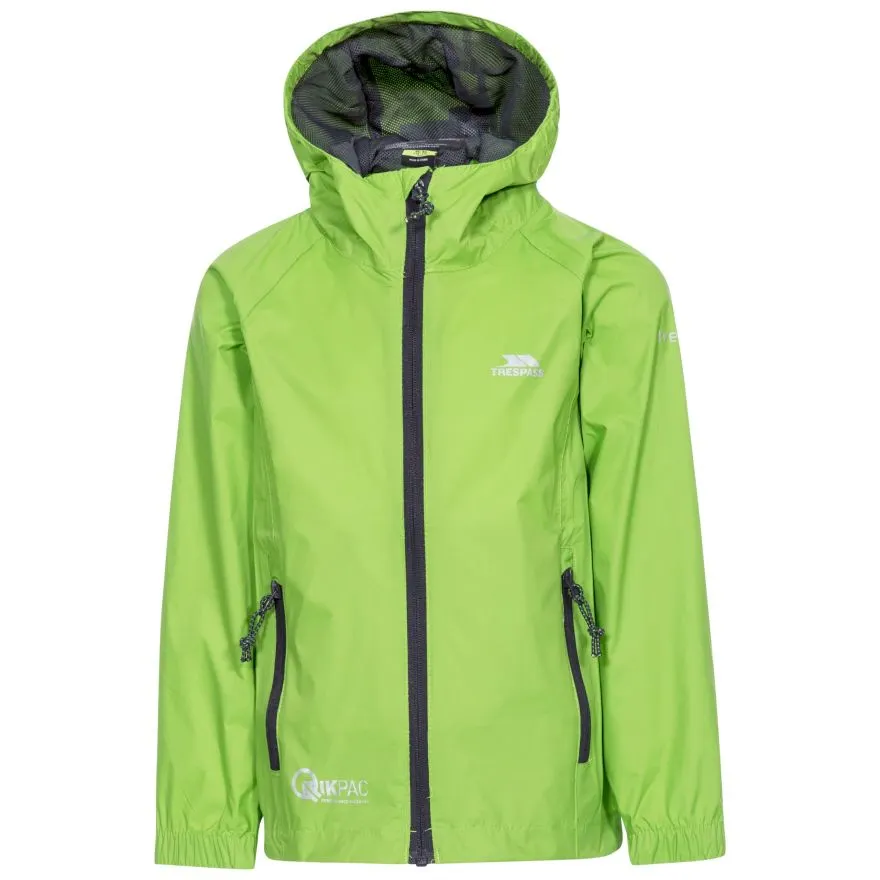 Trespass Qikpac Kids Rain Jacket