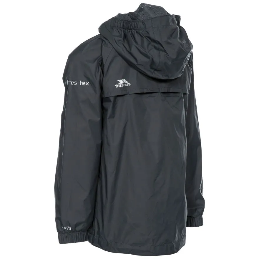 Trespass Qikpac Kids Rain Jacket