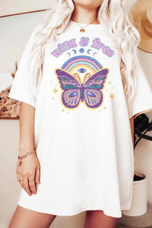 WILD AND FREE BUTTERFLY  GRAPHIC TEE