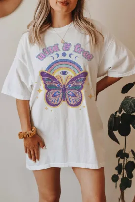 WILD AND FREE BUTTERFLY  GRAPHIC TEE