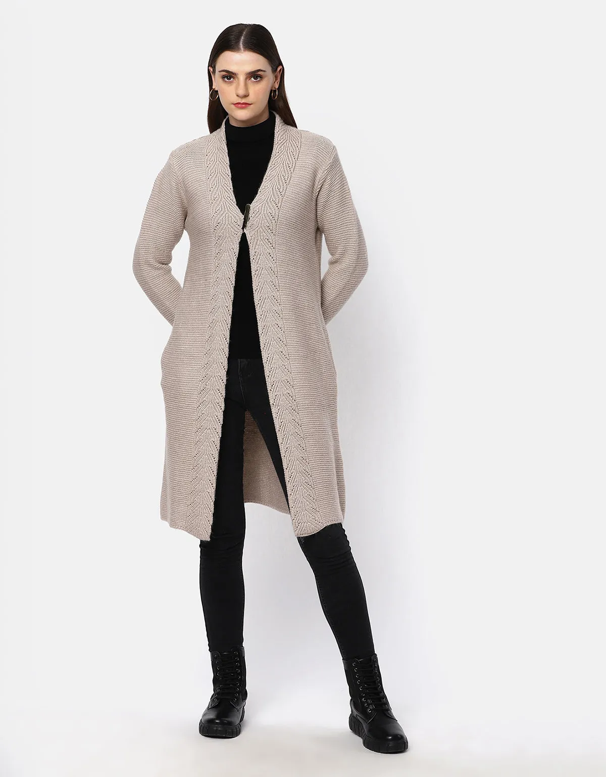 Women Knitted Woolen Front open Shrug