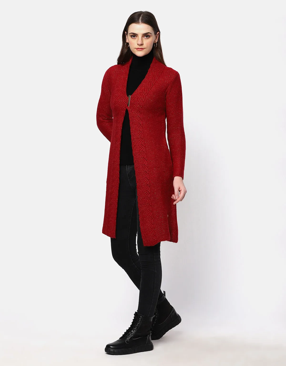 Women Knitted Woolen Front open Shrug