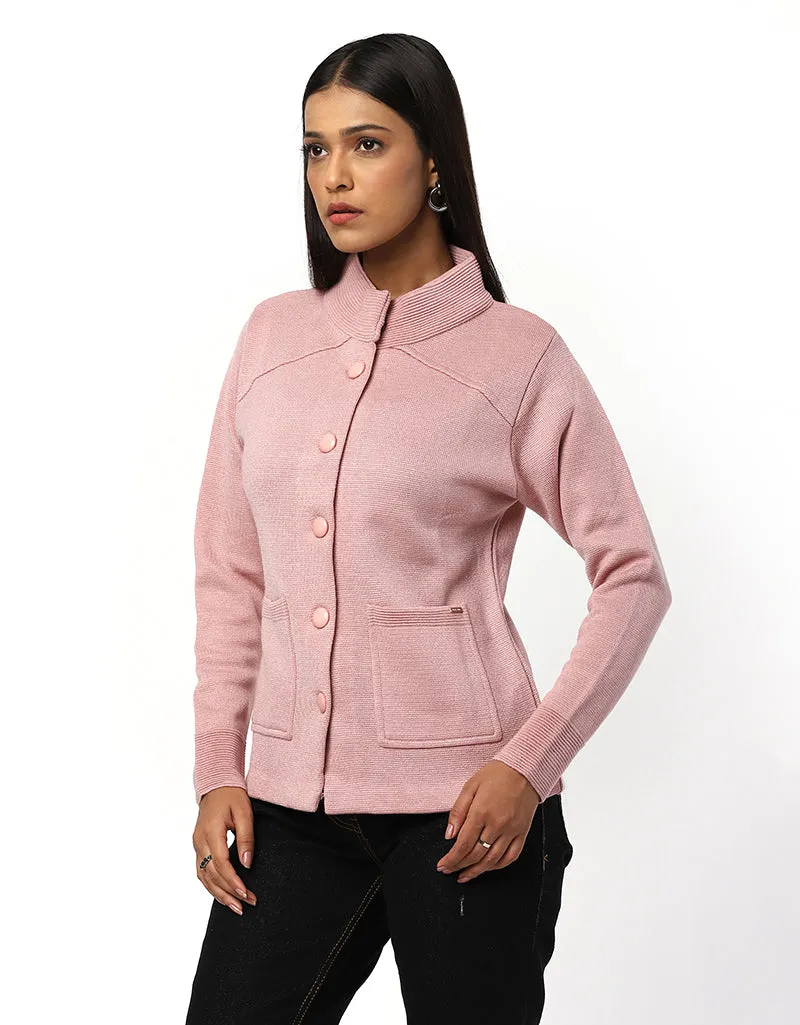 Women Woolen Ban Neck With Front Pocket