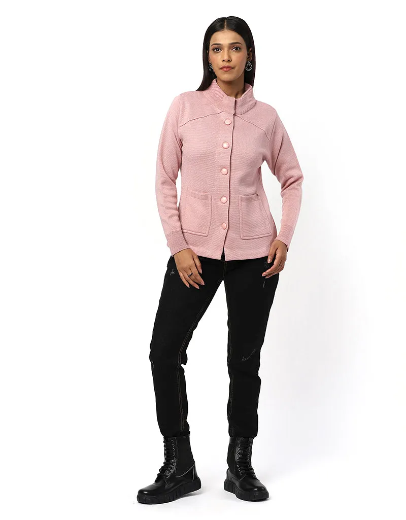 Women Woolen Ban Neck With Front Pocket