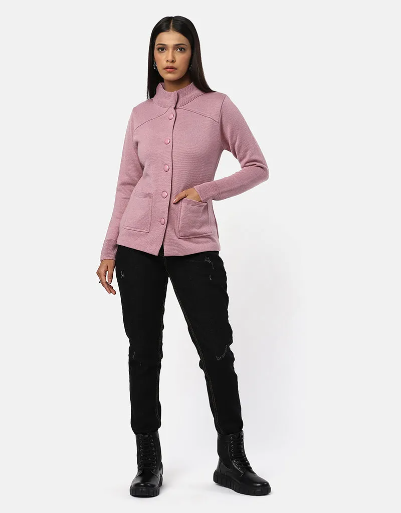 Women Woolen Ban Neck With Front Pocket