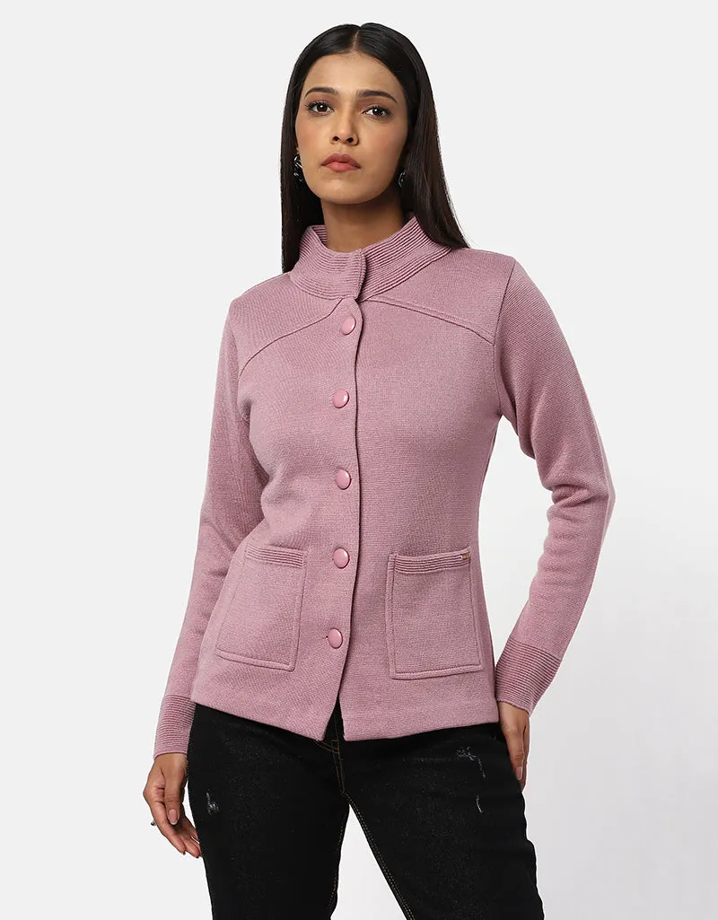 Women Woolen Ban Neck With Front Pocket