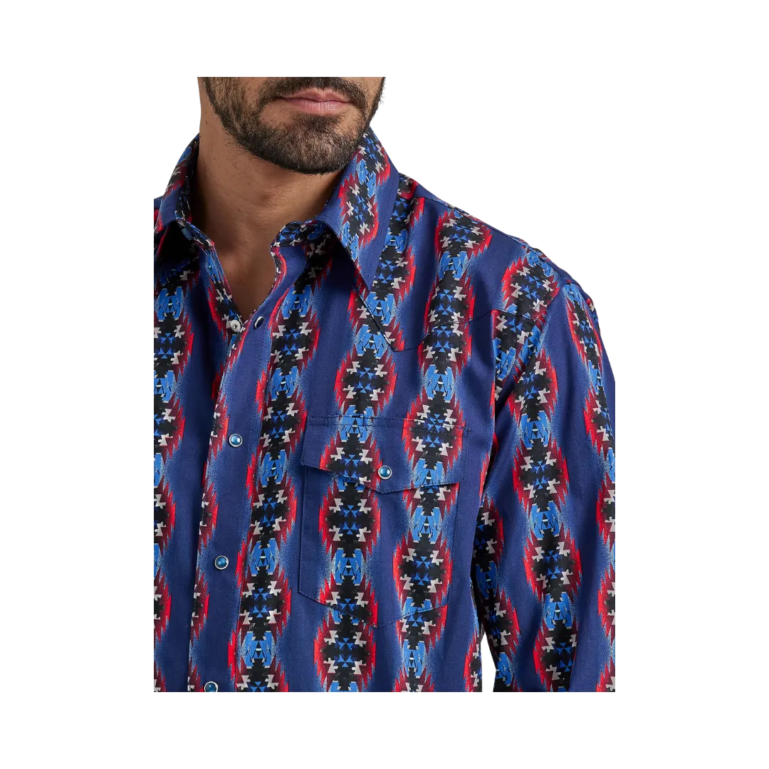 Wrangler Men's Western Snap Printed Shirt